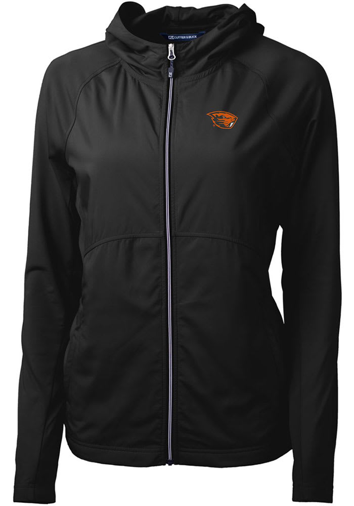 Cutter and Buck Oregon State Beavers Womens Black Adapt Eco Long Sleeve Full Zip Jacket