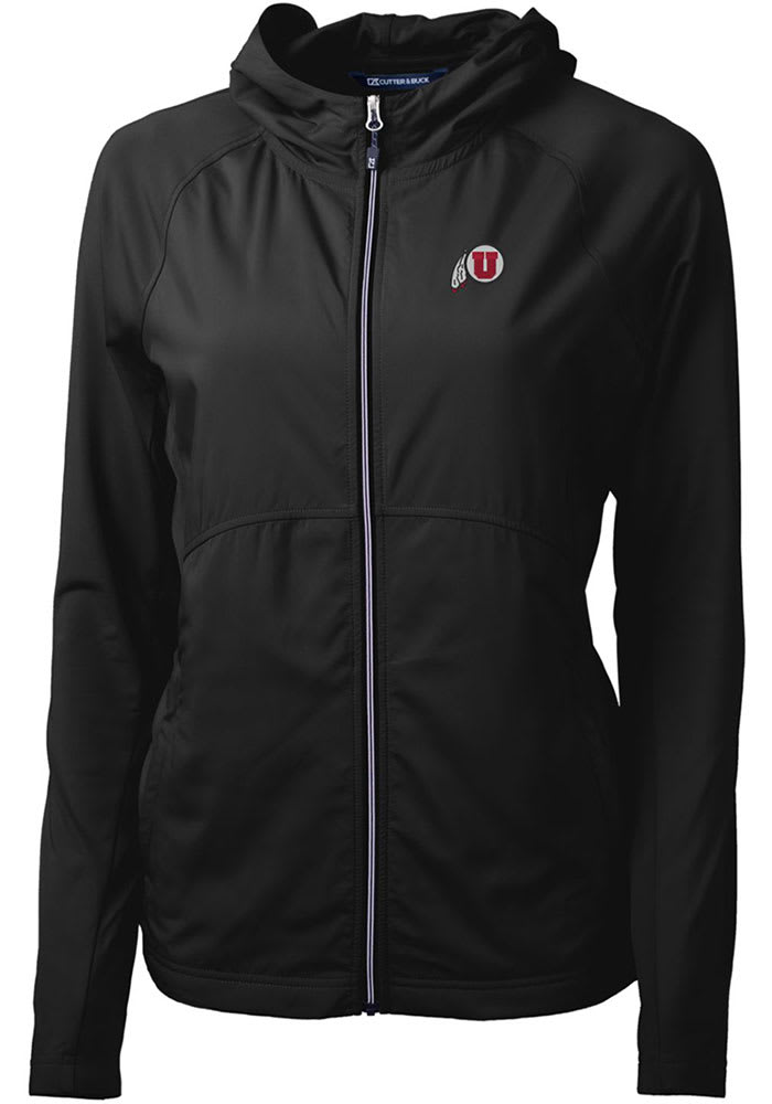 Cutter and Buck Utah Utes Womens Black Adapt Eco Long Sleeve Full Zip Jacket