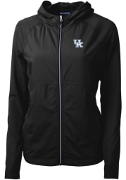 Cutter and Buck K-State Wildcats Womens Black Adapt Eco Long Sleeve Full Zip Jacket