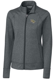 Cutter and Buck UCF Knights Womens Charcoal Shoreline Heathered Long Sleeve Full Zip Jacket
