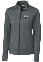 Cutter and Buck Howard Bison Womens Charcoal Shoreline Heathered Long Sleeve Full Zip Jacket