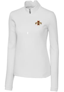 Cutter and Buck Iowa State Cyclones Womens White Traverse 1/4 Zip Pullover