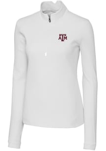 Cutter and Buck Texas A&amp;M Aggies Womens White Traverse 1/4 Zip Pullover