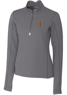 Cutter and Buck Iowa State Cyclones Womens Grey Traverse 1/4 Zip Pullover