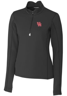 Cutter and Buck Houston Cougars Womens Black Traverse 1/4 Zip Pullover