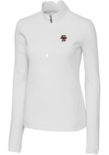 Cutter and Buck Boston College Eagles Womens White Traverse Qtr Zip