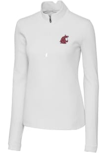Cutter and Buck Washington State Cougars Womens White Traverse 1/4 Zip Pullover
