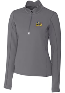 Womens Drexel Dragons Grey Cutter and Buck Traverse Qtr Zip