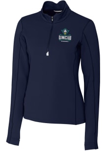 Cutter and Buck UNCW Seahawks Womens Navy Blue Traverse 1/4 Zip Pullover
