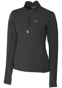 Cutter and Buck Wake Forest Demon Deacons Womens Black Traverse 1/4 Zip Pullover
