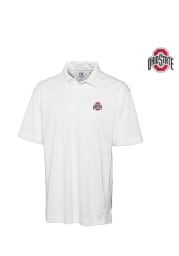 Cutter and Buck Ohio State Buckeyes Mens White Genre Big and Tall Polos Shirt