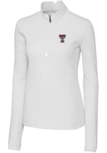 Cutter and Buck Texas Tech Red Raiders Womens White Traverse 1/4 Zip Pullover