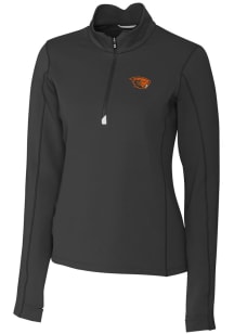 Cutter and Buck Oregon State Beavers Womens Black Traverse 1/4 Zip Pullover