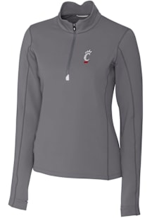 Cutter and Buck Cincinnati Bearcats Womens Grey Traverse Qtr Zip