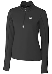 Cutter and Buck Minnesota Golden Gophers Womens Black Traverse Qtr Zip