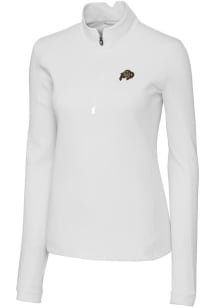 Cutter and Buck Colorado Buffaloes Womens White Traverse 1/4 Zip Pullover