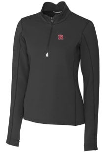Cutter and Buck Rutgers Scarlet Knights Womens Black Traverse 1/4 Zip Pullover