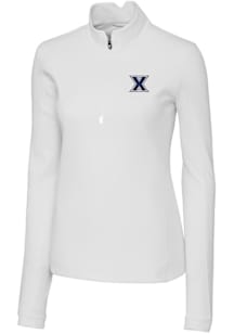 Cutter and Buck Xavier Musketeers Womens White Traverse Qtr Zip