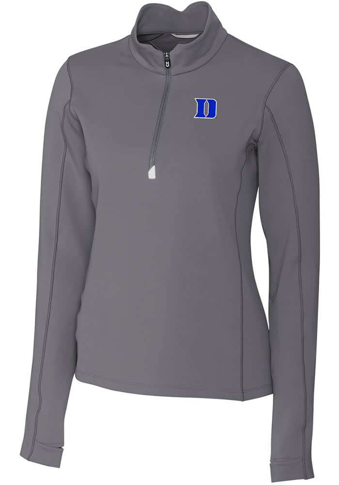 Duke Blue Devils Cutter and Buck Womens Grey Traverse Long Sleeve