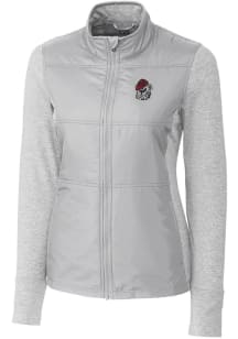 Cutter and Buck Georgia Bulldogs Womens Grey Stealth Hybrid Quilted Medium Weight Jacket