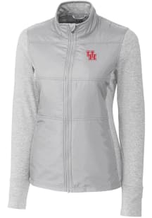 Cutter and Buck Houston Cougars Womens Grey Stealth Hybrid Quilted Medium Weight Jacket