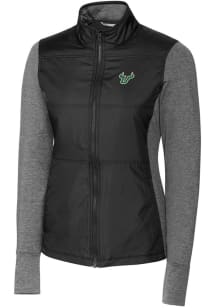 Cutter and Buck South Florida Bulls Womens Black Stealth Hybrid Quilted Medium Weight Jacket