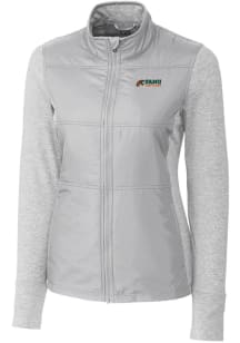 Cutter and Buck Florida A&amp;M Rattlers Womens Grey Stealth Hybrid Quilted Medium Weight Jacket