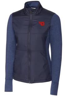 Cutter and Buck Dayton Flyers Womens Navy Blue Stealth Hybrid Quilted Medium Weight Jacket