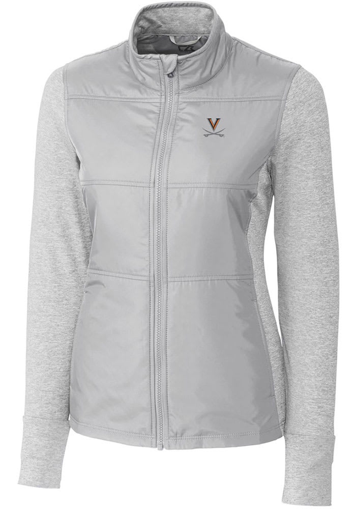 Cutter and Buck Virginia Cavaliers Womens Grey Stealth Hybrid Quilted Light Weight Jacket