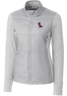 Cutter and Buck Ole Miss Rebels Womens Grey Stealth Hybrid Quilted Medium Weight Jacket