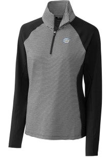 Cutter and Buck Southern University Jaguars Womens Black Forge Tonal Stripe 1/4 Zip Pullover