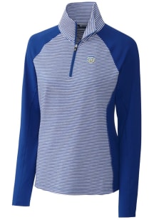 Cutter and Buck Southern University Jaguars Womens Blue Forge Tonal Stripe 1/4 Zip Pullover