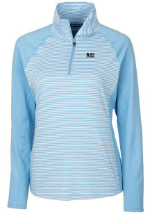 Cutter and Buck Jackson State Tigers Womens Blue Forge Tonal Stripe 1/4 Zip Pullover