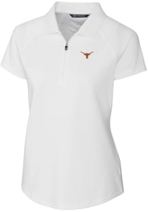Cutter and Buck Texas Longhorns Womens White Forge Short Sleeve Polo Shirt