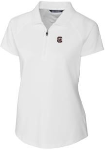 Cutter and Buck South Carolina Gamecocks Womens White Forge Short Sleeve Polo Shirt