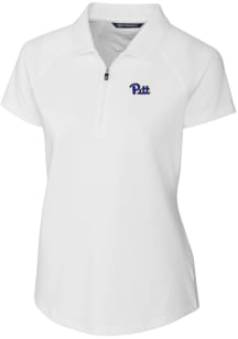 Cutter and Buck Pitt Panthers Womens White Forge Short Sleeve Polo Shirt