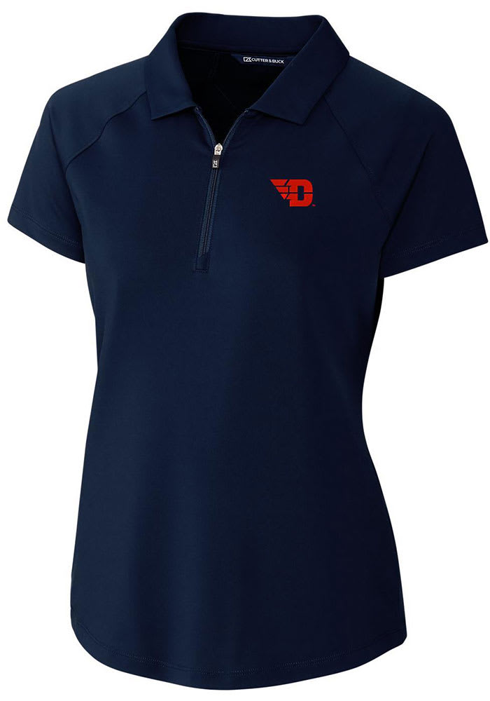 Cutter and Buck Dayton Flyers Womens Navy Blue Forge Short Sleeve Polo Shirt
