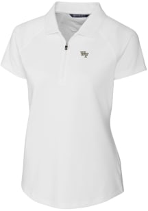 Cutter and Buck Wake Forest Demon Deacons Womens White Forge Short Sleeve Polo Shirt
