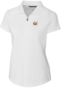 Cutter and Buck Cal Golden Bears Womens White Forge Short Sleeve Polo Shirt