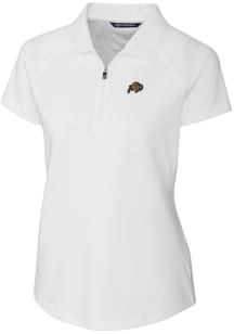 Cutter and Buck Colorado Buffaloes Womens White Forge Short Sleeve Polo Shirt