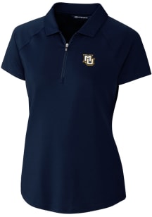 Cutter and Buck Marquette Golden Eagles Womens Navy Blue Forge Short Sleeve Polo Shirt