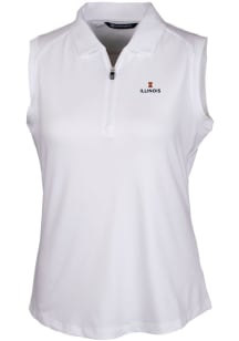 Cutter and Buck Illinois Fighting Illini Womens White Forge Polo Shirt