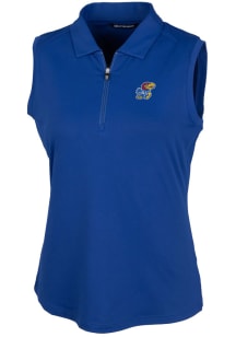 Cutter and Buck Kansas Jayhawks Womens Blue Forge Polo Shirt