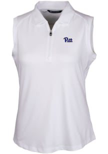 Cutter and Buck Pitt Panthers Womens White Forge Polo Shirt