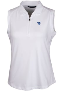 Cutter and Buck West Virginia Mountaineers Womens White Forge Polo Shirt