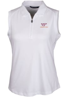 Cutter and Buck Virginia Tech Hokies Womens White Forge Polo Shirt