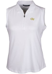 Cutter and Buck GA Tech Yellow Jackets Womens White Forge Polo Shirt