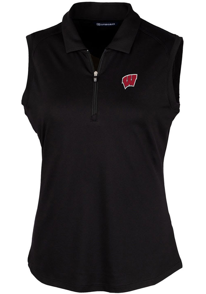 Cutter and Buck Wisconsin Badgers Womens Black Forge Tank Top
