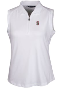 Cutter and Buck Stanford Cardinal Womens White Forge Polo Shirt
