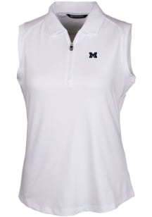Cutter and Buck Michigan Wolverines Womens White Forge Polo Shirt